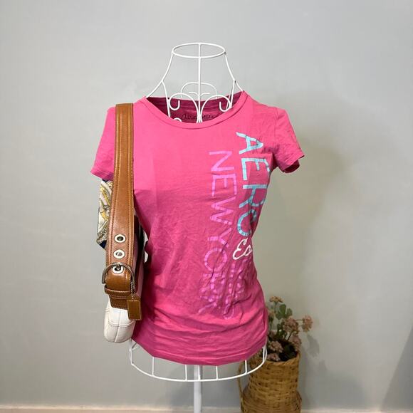 Cute vintage y2k pink Aeropostale tight t shirt - Picture 1 of 6